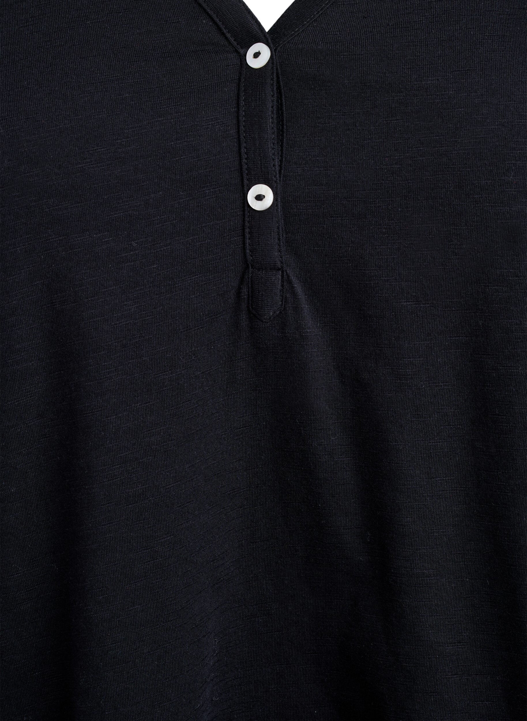 ZizziT-skjorte med knappdetalj, Svart, Packshot image number 2