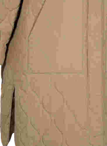 Lang quiltet jakke med glidelås og lommer, Amphora, Packshot image number 3