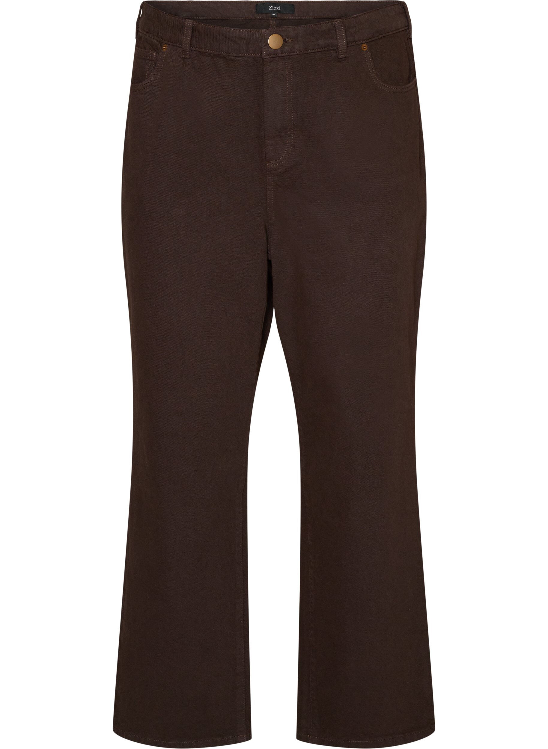 ZizziFargede Kiana straight fit jeans, Brun, Packshot image number 0
