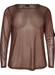 Gjennomsiktig meshbluse med rhinesteiner, Brun, Packshot image number 0