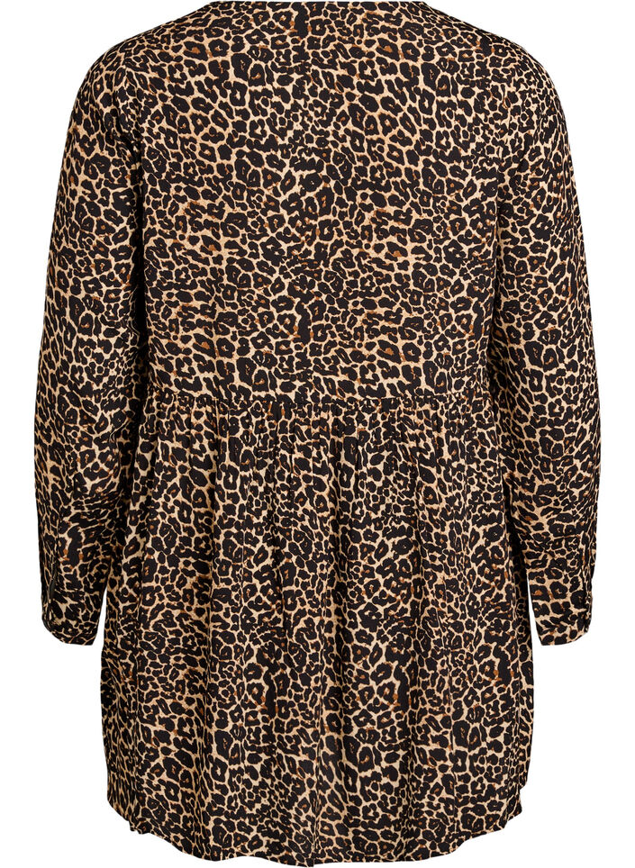 Langermet tunika med skj&aelig;ring, Brun, Packshot image number 1