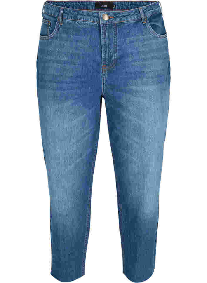 Cropped mom fit Mille jeans med en løs passform, Blue Denim 5, Packshot image number 0