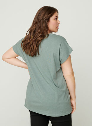 T-skjorte med v-hals, Balsam Green, Model image number 1