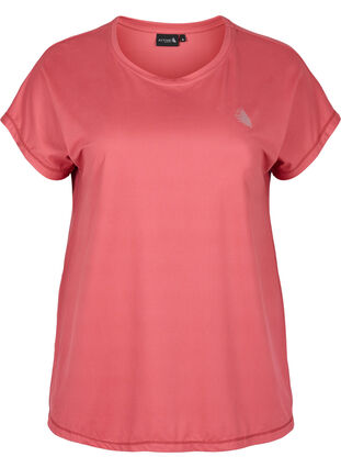 Ensfarget t-skjorte til trening, Garnet Rose, Packshot image number 0