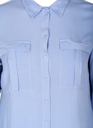 Viskoseskjorte med lommer på brystet, Blue Heron, Packshot image number 2