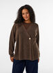 Strikket cardigan med asymmetrisk lukking, Brun, Model image number 0