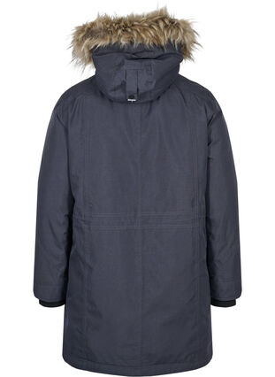 Vanntett vinterjakke med avtagbar hette, Black, Packshot image number 1