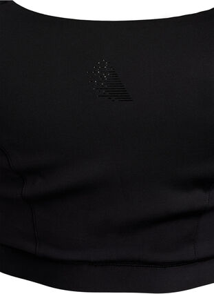 Zizzi Sports-bh med kryssdetaljer på ryggen, Svart, Packshot image number 2