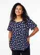 Kortermet bluse med tekstur, Bl&aring;, Model image number 0