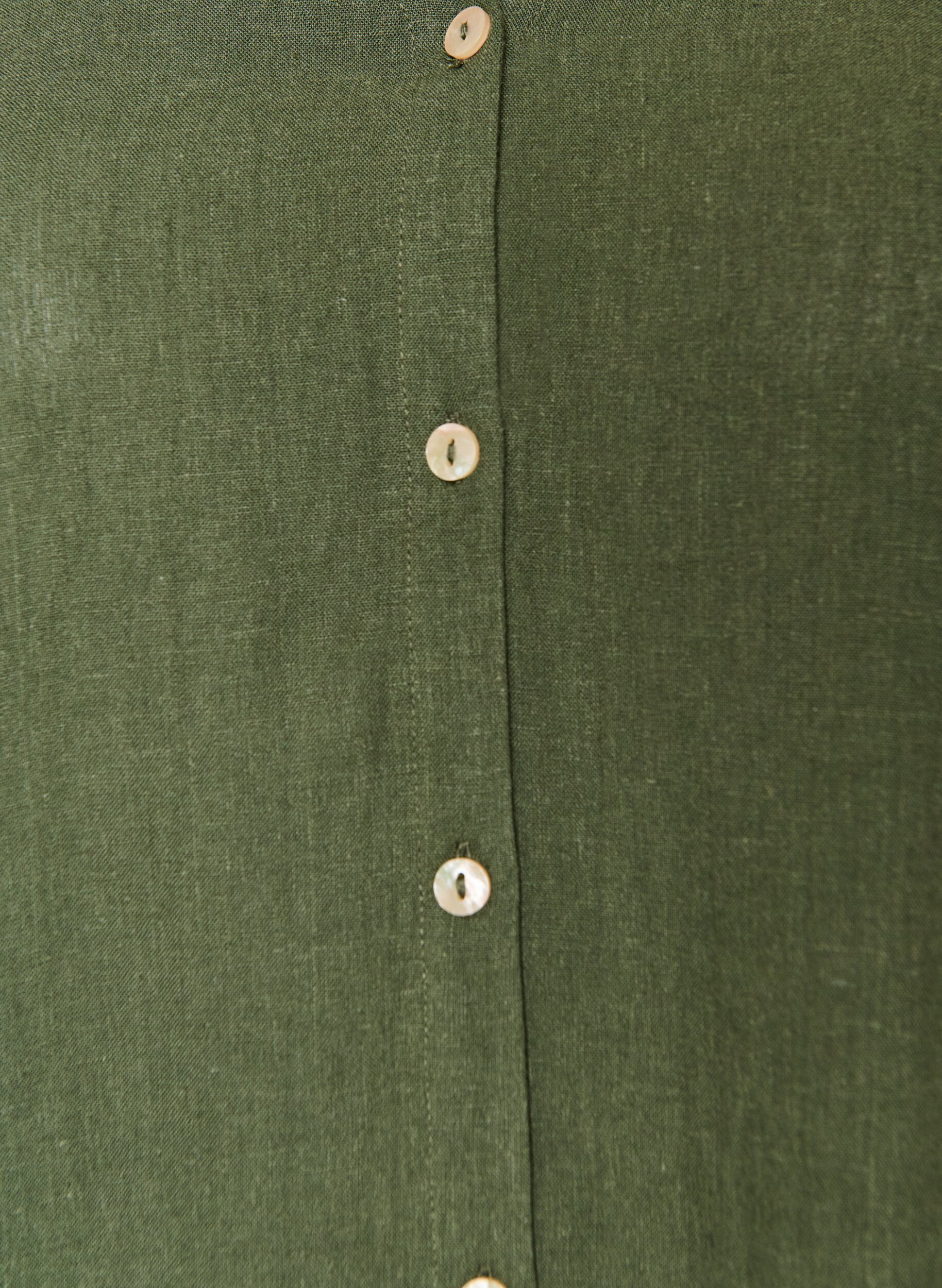 ZizziBluse i lin og viskose med V-hals, Gr&oslash;nn, Packshot image number 2