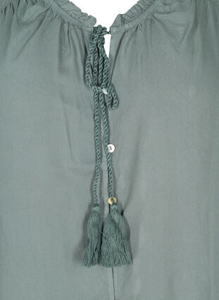 Viskosetopp med knytedetaljer, Balsam Green, Packshot image number 2