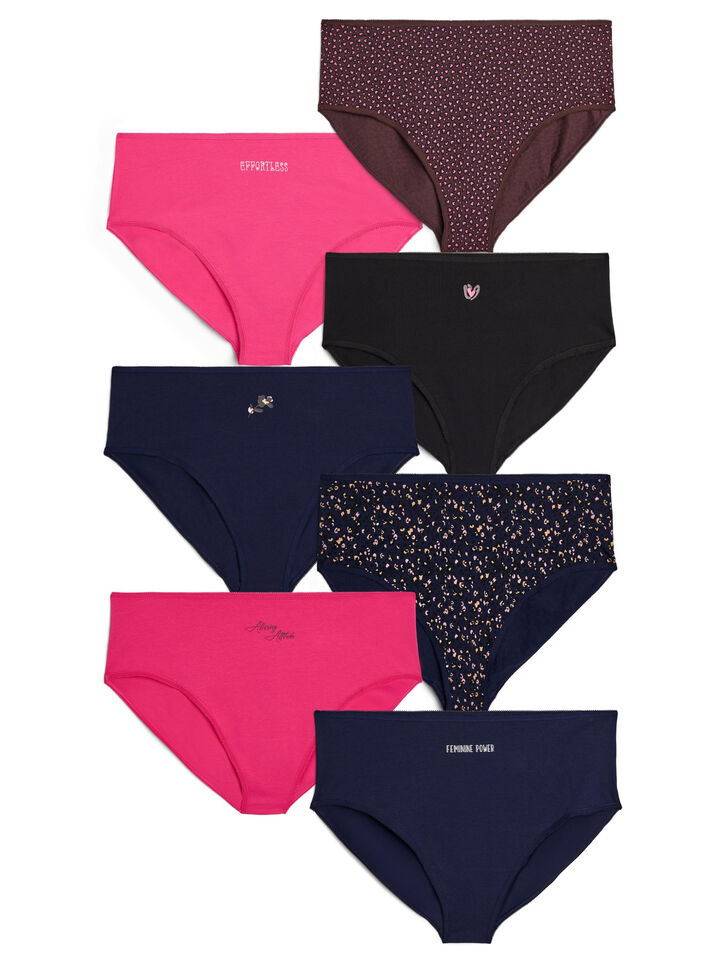 7-pakning med truser med regular waist, Rosa, Packshot image number 0