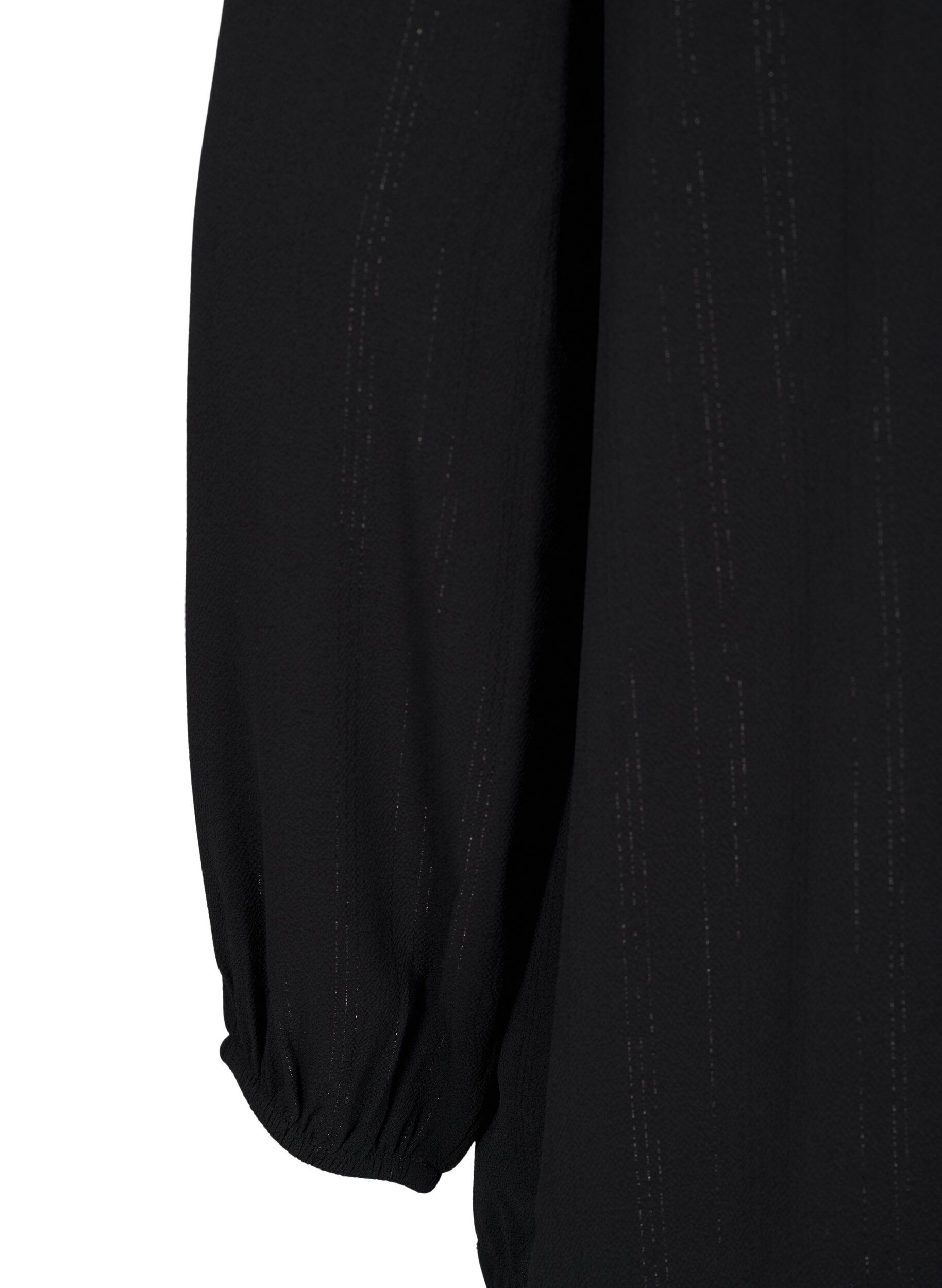 ZizziBluse med s&oslash;lvglitter, Svart, Packshot image number 3