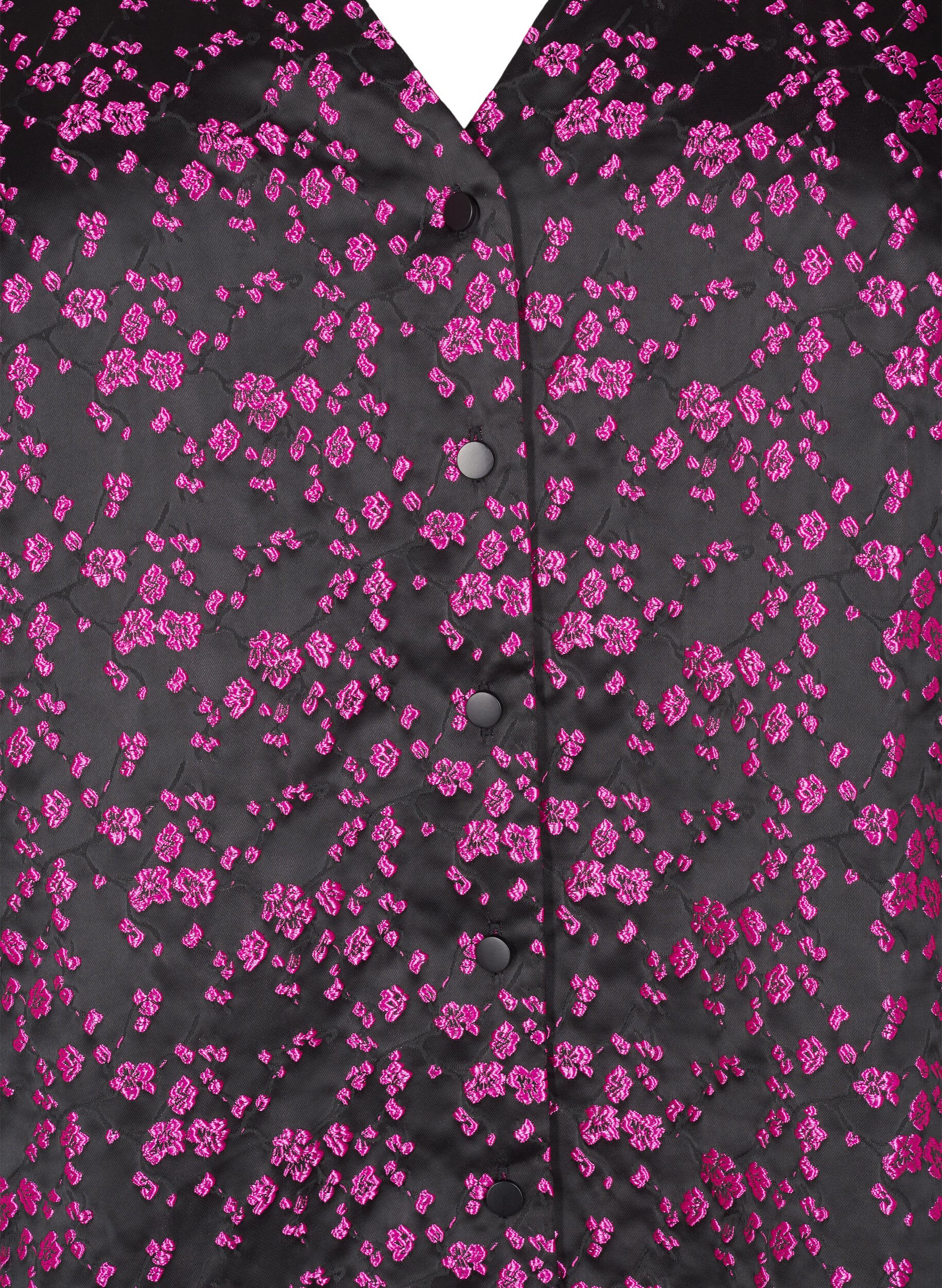 Zizzi Brodert bluse med korte ermer, Svart, Packshot image number 2