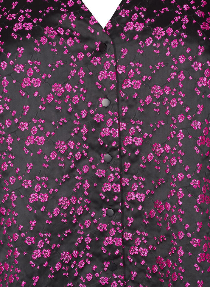 Brodert bluse med korte ermer, Svart, Packshot image number 2