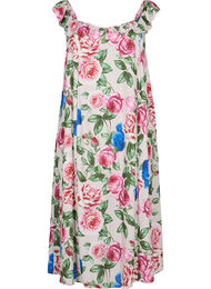 Blomstrete midikjole med volanger, Bright Flower 