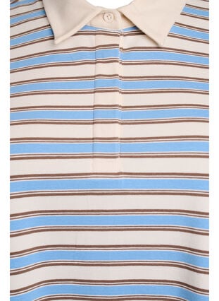 Zizzi Stripete poloskjorte med korte ermer, Blå, Packshot image number 2