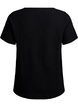 FLASH - Kortermet bluse med tekstur, Svart, Packshot image number 1