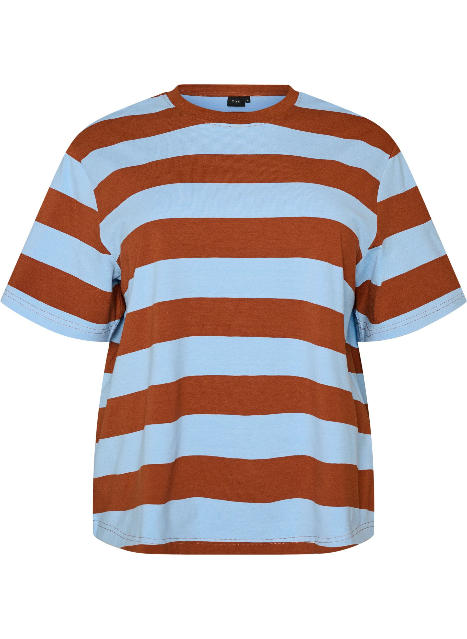 Oversized T-skjorte med striper og 1/2 ermer