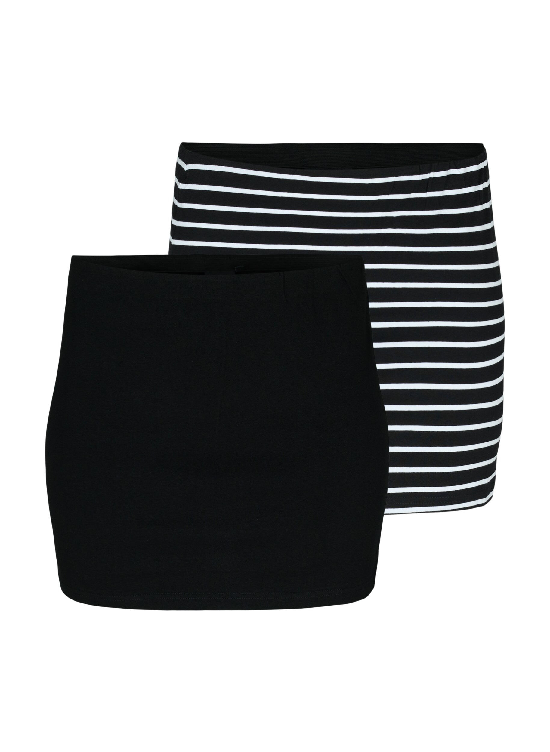 Zizzi Toppforlenger 2 stk., Black/Black Stripe, Packshot image number 0