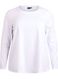 Basis jersey topp med lange ermer, Hvit