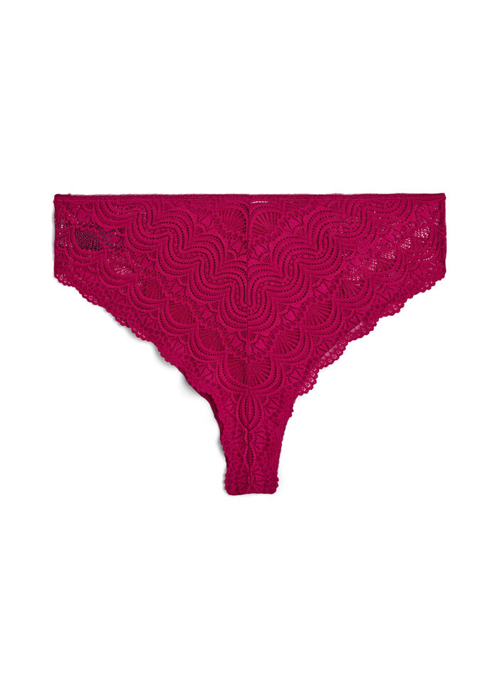 Mikrofiber brasilianske truser med blonder, Boysenberry, Packshot