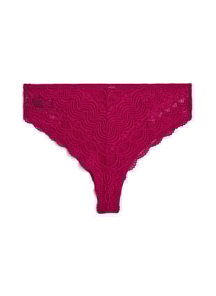 Zizzi Mikrofiber brasilianske truser med blonder, Boysenberry, Packshot image number 1