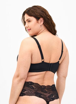 Zizzi Formstøpt BH med mesh, Black, Model image number 1