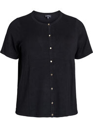 Kortermet strikket cardigan i viskose, Svart