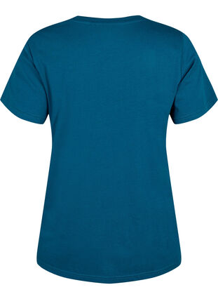T-skjorte i bomull med mønsterdetalj, Blue Coral SAINT, Packshot image number 1