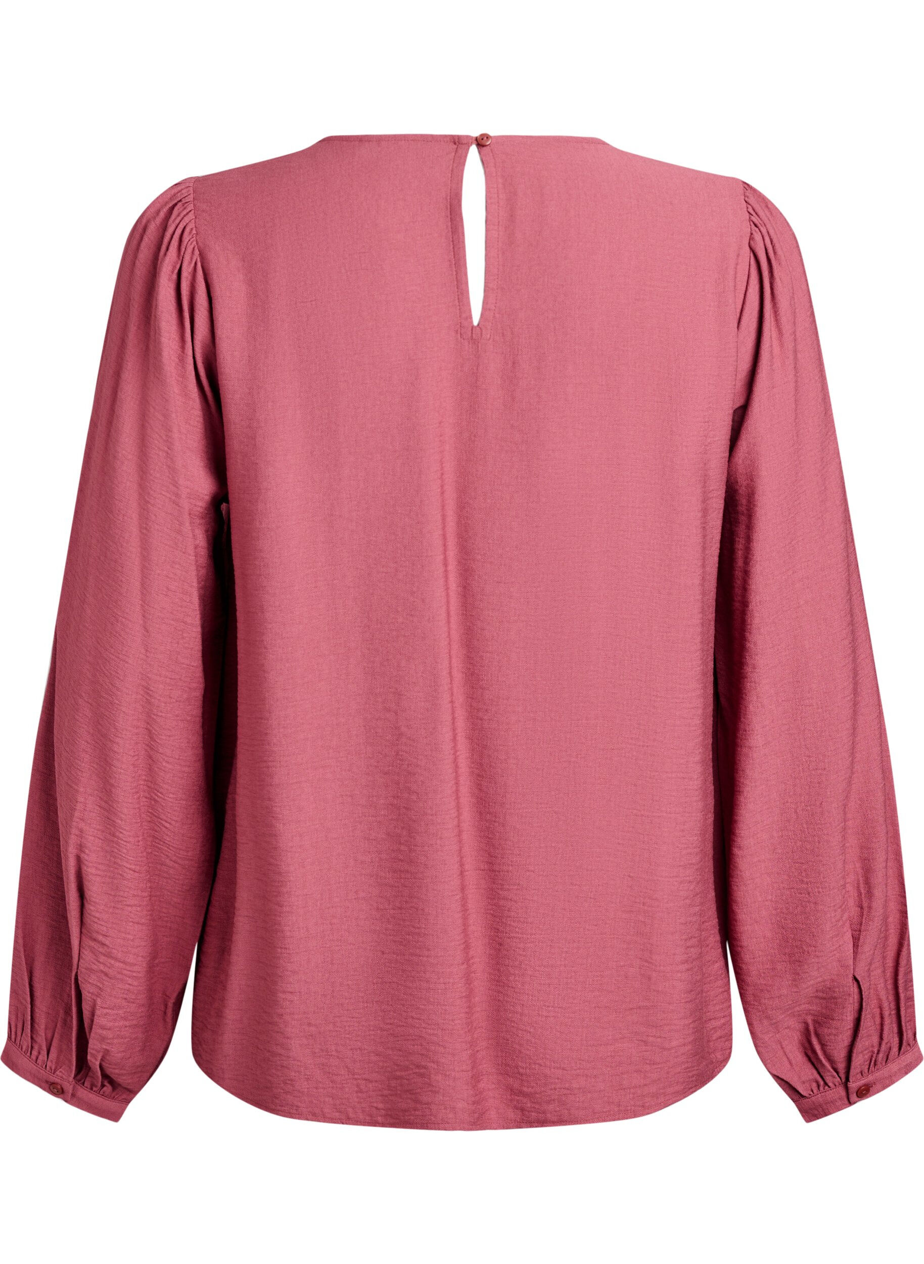 Zizzi Langermet bluse i viskose, Rosa, Packshot image number 1