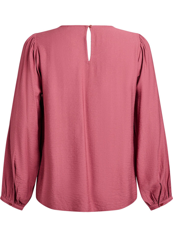 Langermet bluse i viskose, Rosa, Packshot image number 1