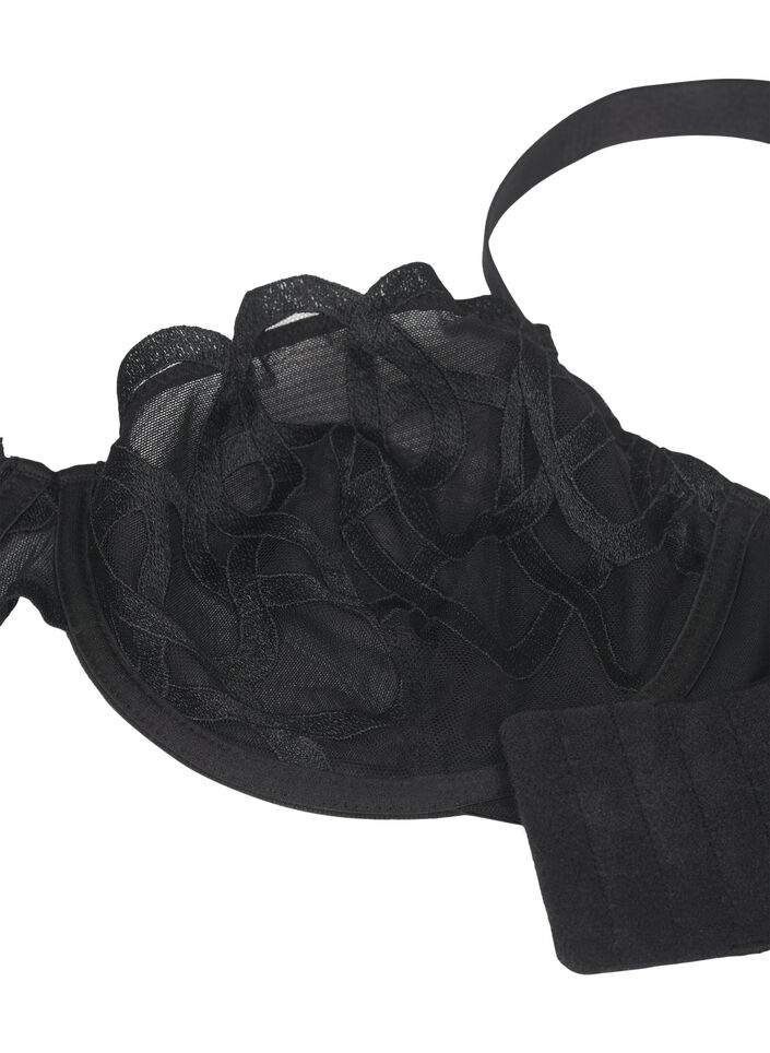 Balconette-BH med grafisk blonde, Black, Packshot