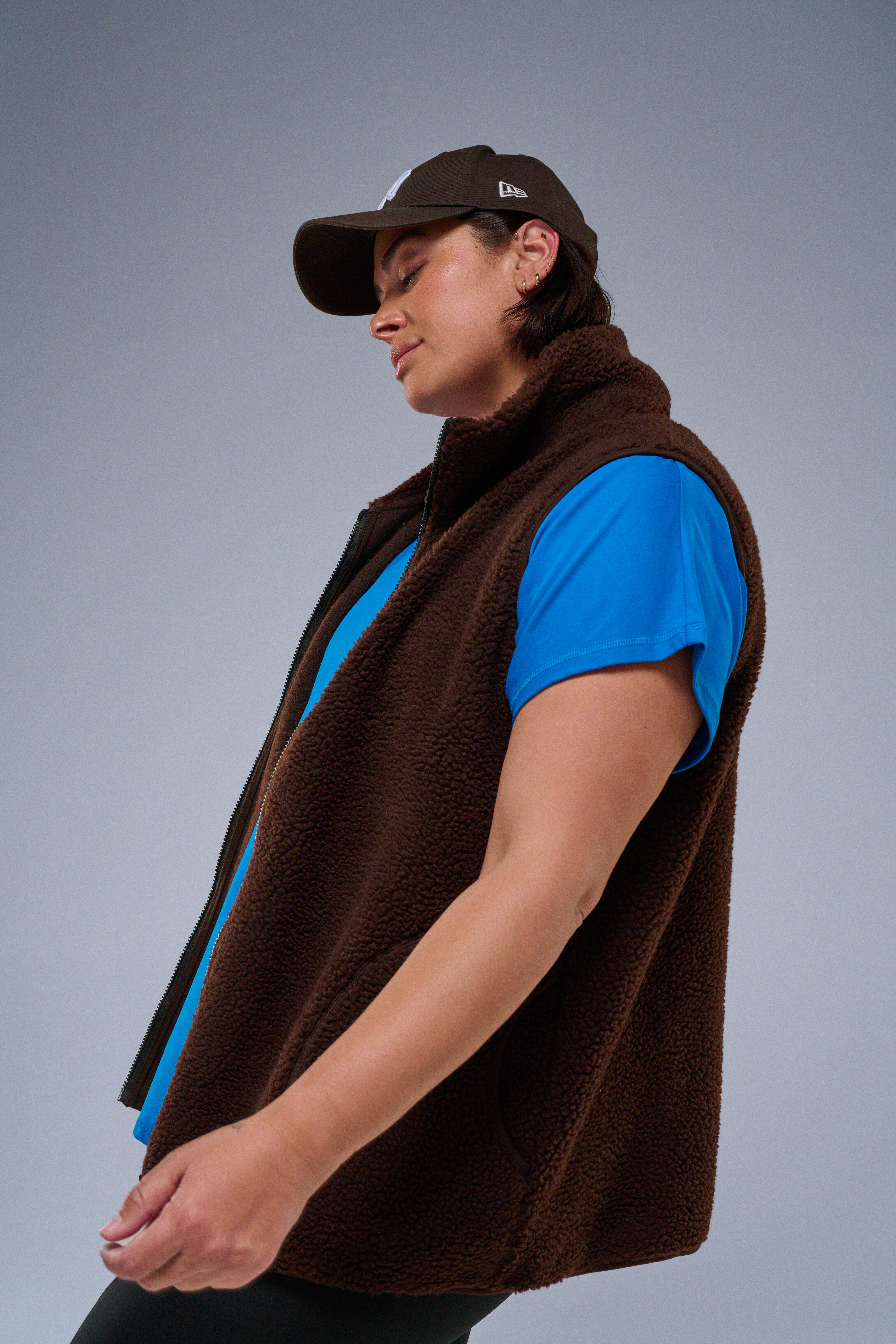 Zizzi Brun vest med glidel&aring;s, , Model