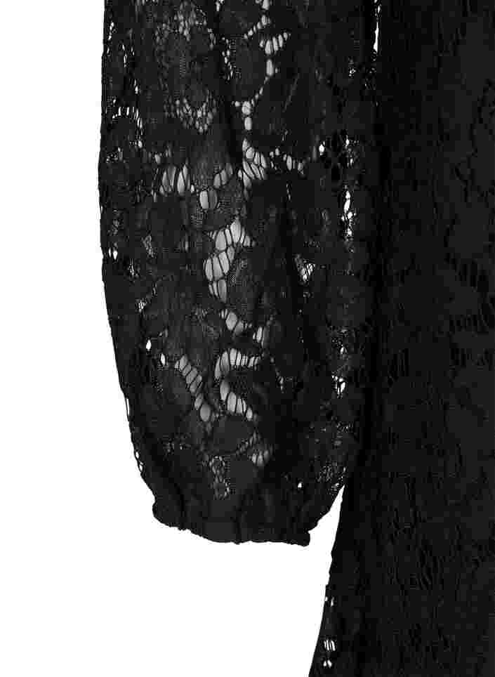 Blondekjole med lange ermer, Black, Packshot image number 3
