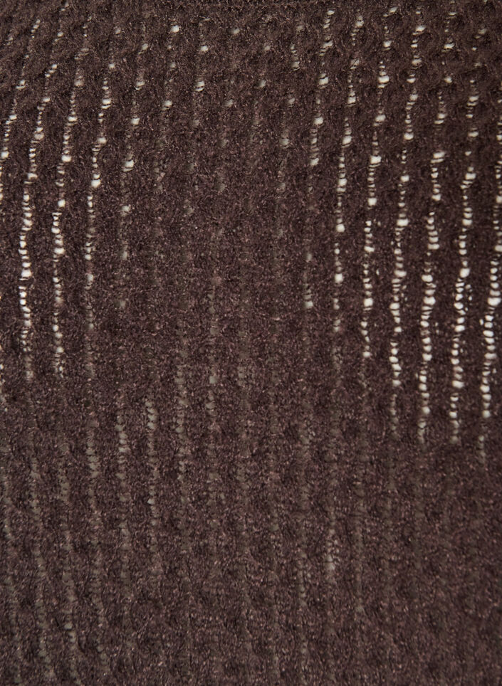 Strikkebluse med strukturert hullm&oslash;nster, Brun, Packshot image number 2