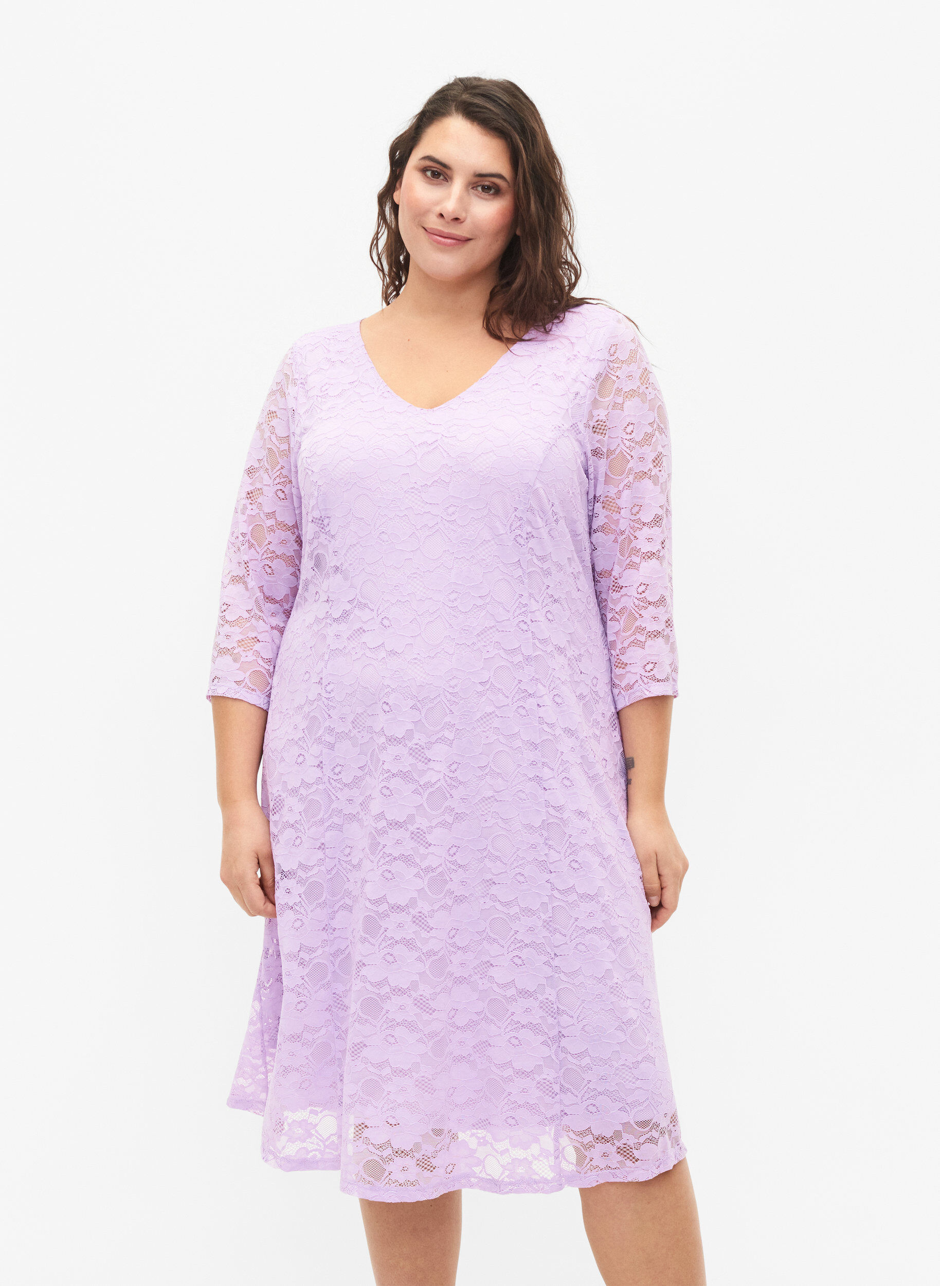 ZizziBlondekjole med 3/4-ermer, Lavendula, Model image number 0