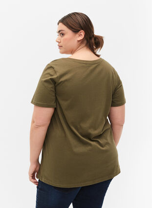 T-skjorte i bomull med trykk foran, Ivy Green MADE WITH, Model image number 1