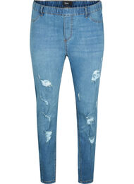 Jeggings med splitt, Blue denim