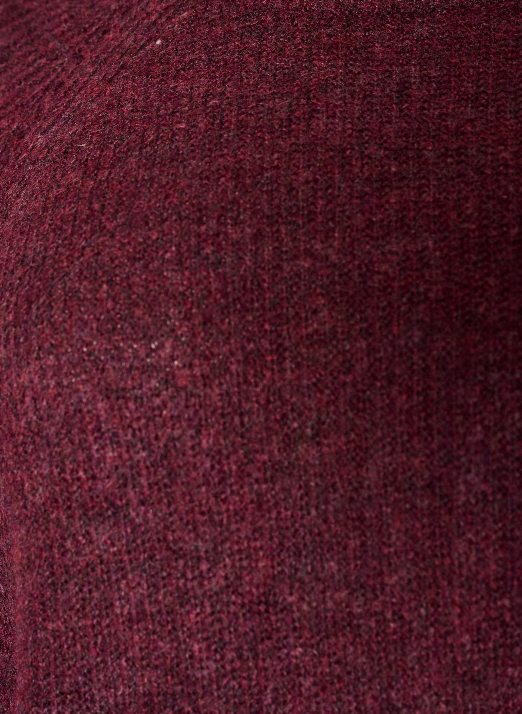 ZizziRibbestrikket genser med 3/4-ermer, R&oslash;d, Packshot image number 2