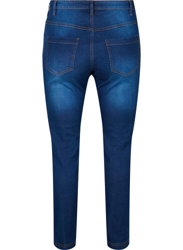 Slim fit Emily jeans med normal høyde i livet, Blue denim, Packshot image number 1