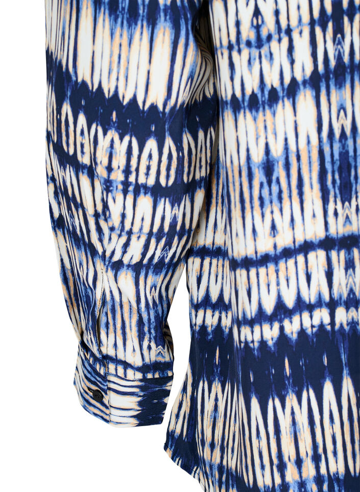 Mønstret skjorte, Blå, Packshot image number 4