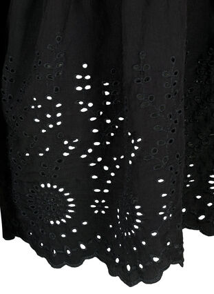 Zizzi Bluse i viskose med engelsk broderi, Black, Packshot image number 3
