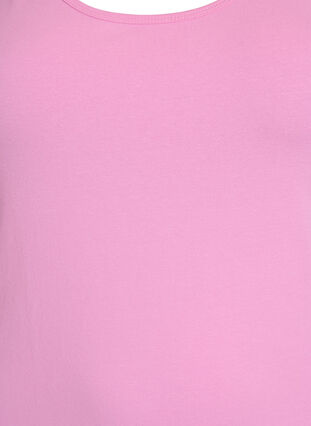 Zizzi Ensfarget basic topp i bomull, Rosa, Packshot image number 2