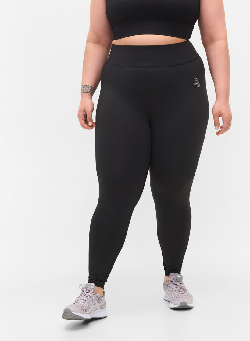 Cropped basis treningsleggings, Black, Model image number 2