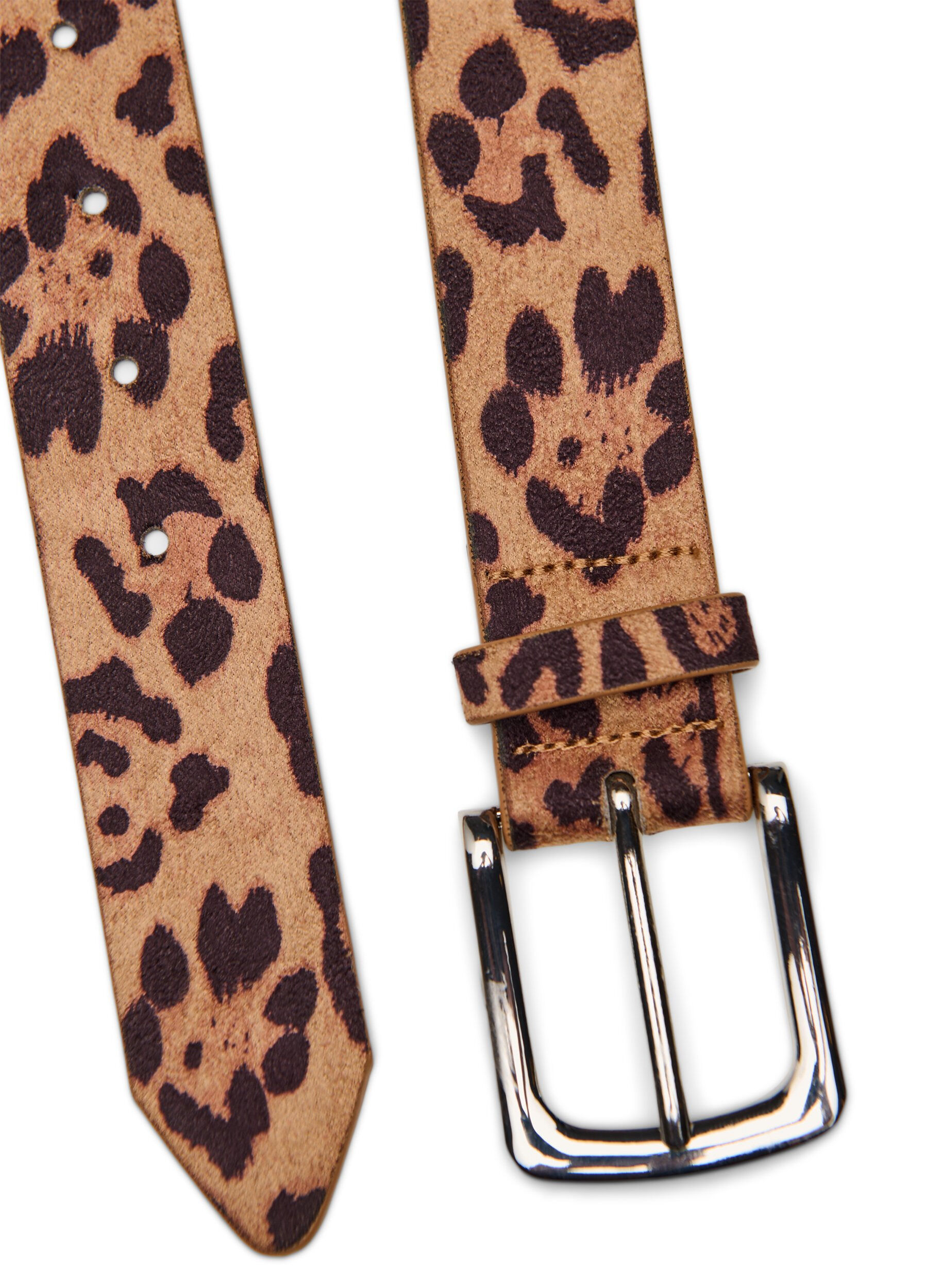 Zizzi Belte med leopardm&oslash;nster, Brun, Packshot image number 2