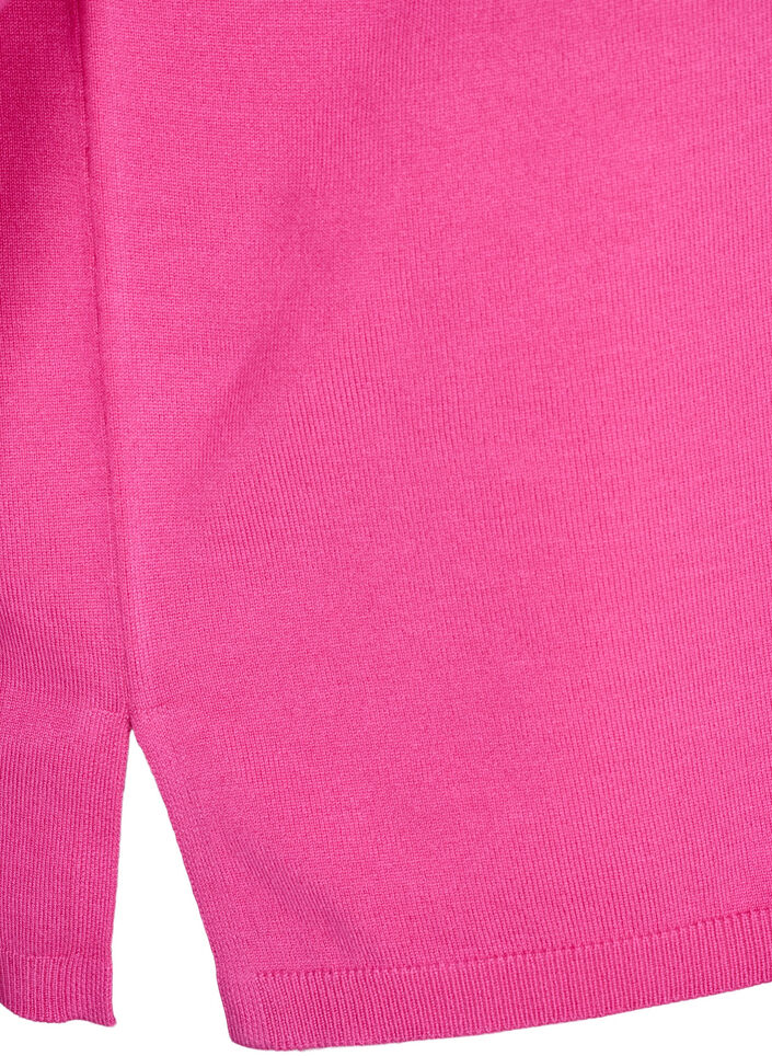 Strikket bluse i viskose med 3/4 ermer, Raspberry Rose, Packshot image number 3