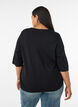 Strikket cardigan med hjerteknapper og korte ermer, Svart, Model image number 2