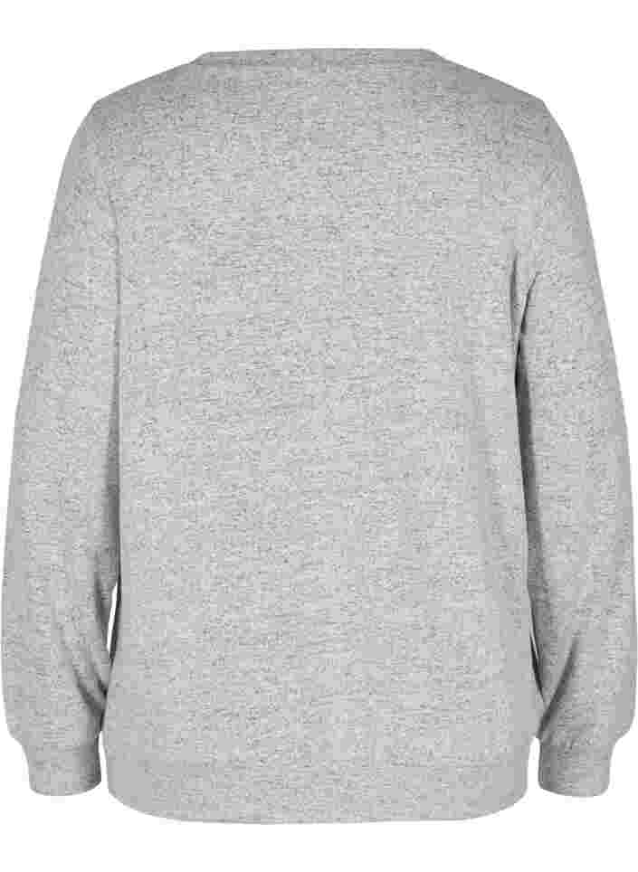 Melert genser i en viskosemiks, Light Grey Mel, Packshot image number 1