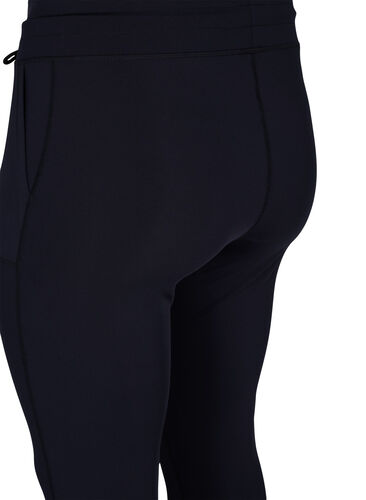 7/8-tights med lommer og justerbar knyting, Black, Packshot image number 3